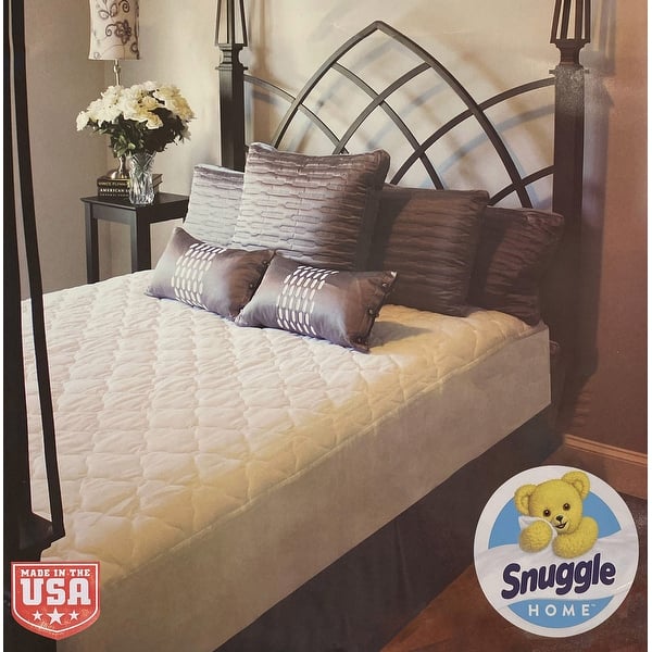slide 1 of 1, Snuggle Home Plush Super Soft Mattress Pad, Fits 16 Inches