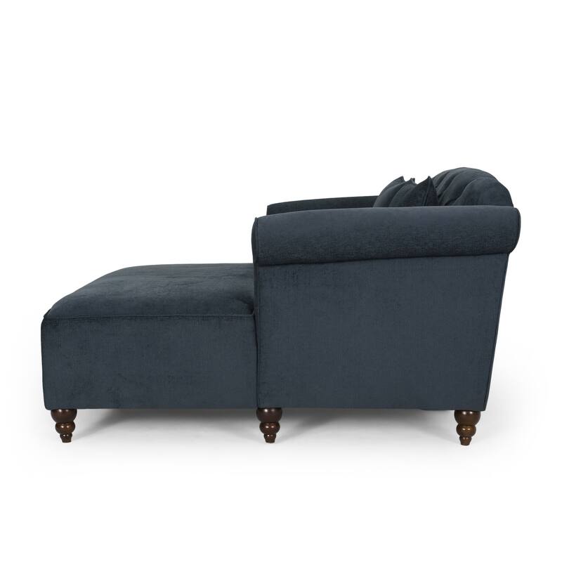 Charcoal Modern 66" Upholstered Loveseat Chaise Lounges Chair with Birch Wood Legs and Pillows