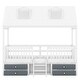 preview thumbnail 19 of 47, House Bed Wood Low Loft Bed House-shape Frame Bed with 2 Roof Skylights, Kids Storage Bed with 4 Drawers, Guardrail and Stairs
