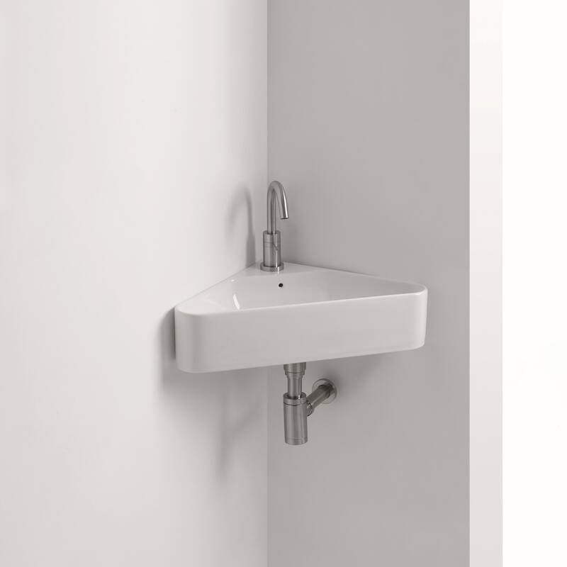WS Bath Collections 22-1/16" Ceramic Wall Mounted Bathroom Sink with 1 - White