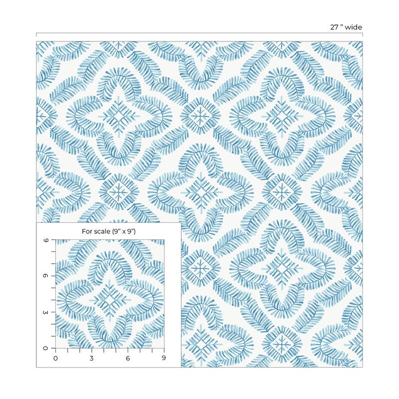 Seabrook Designs Talia Botanical Medallion Unpasted Wallpaper