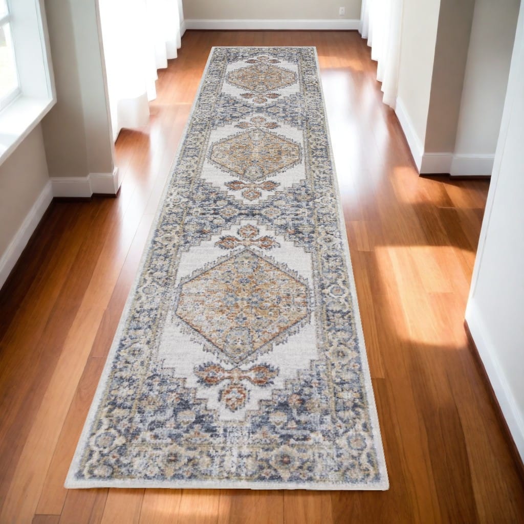 Saxus Power Loomed Distressed Area Rug By HomeRoots - 144' X '26' X '0.25