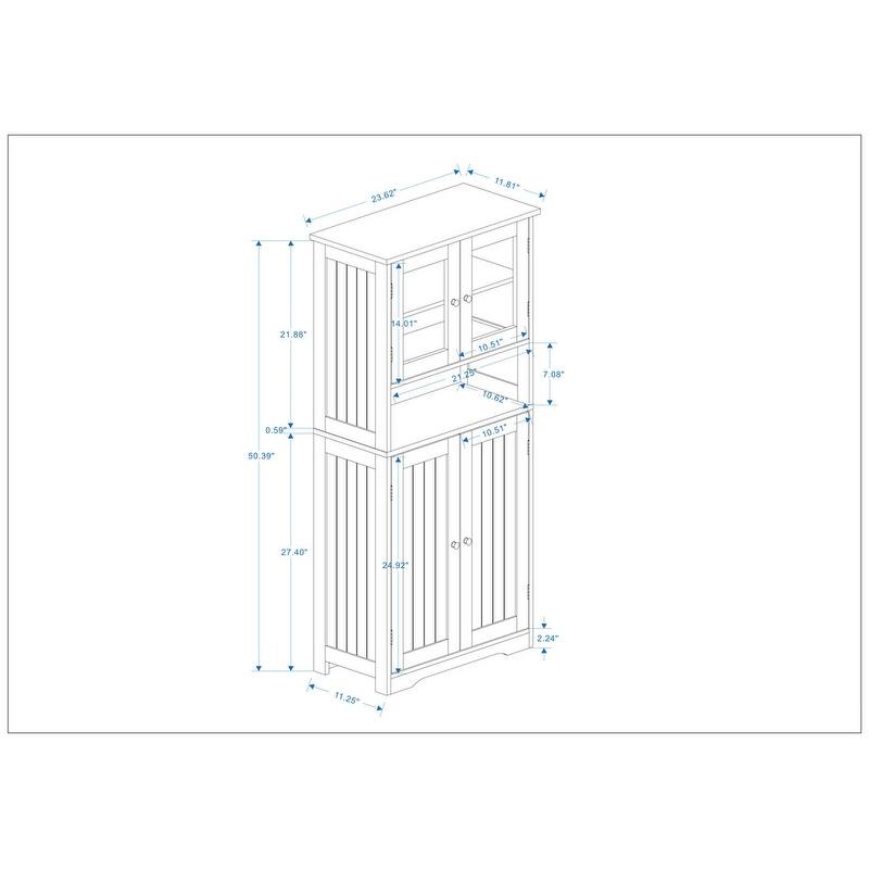 Medium Size Sideboard Storage Modern Kitchen Pantry, Multifunctional Bathroom