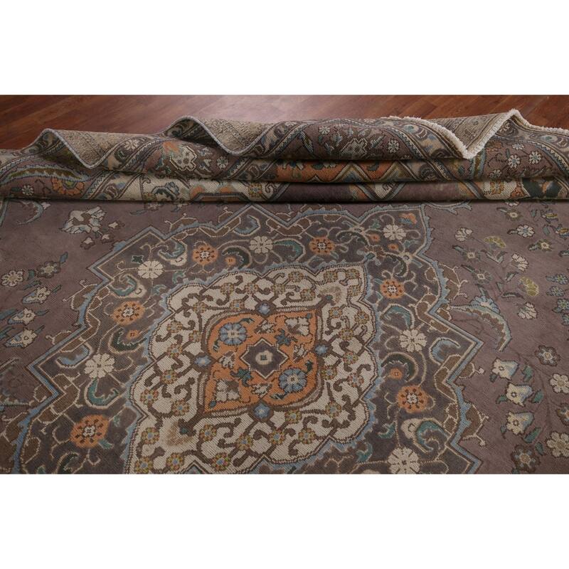Tabriz Persian Vintage Area Rug Living Room Handmade Wool Carpet - 9'3" x 12'9"