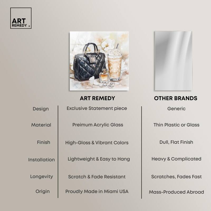 Trinkets and White Floral Acrylic by Art Remedy, Ready to Hang