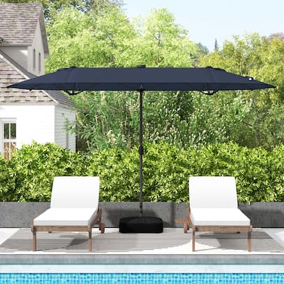 13FT Large Umbrella Double-Sided Patio Umbrella with Solar Lights
