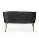 preview thumbnail 29 of 31, Brayer Modern Glam Tufted Velvet Loveseat by Christopher Knight Home - 49.50" L x 25.25" W x 30.25" H