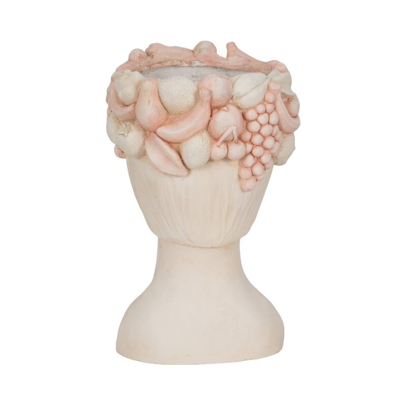 Unique Bust Style Resin Planter or Flower Pot with Crown Detail