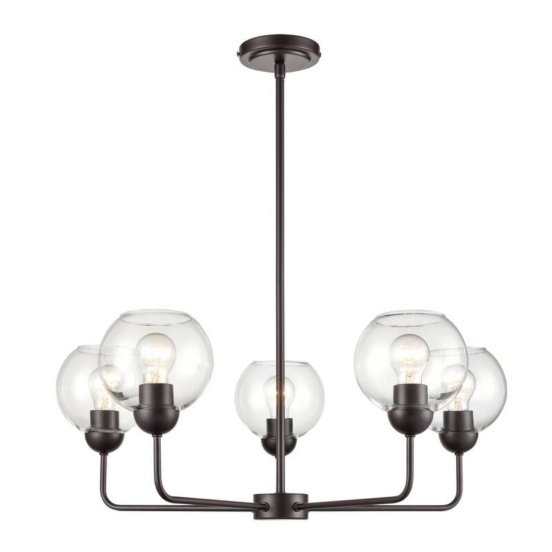 Boman 23-inch Wide 3-Light Chandelier in Matte Black - Oil Rubbed Bronze - 28-inch