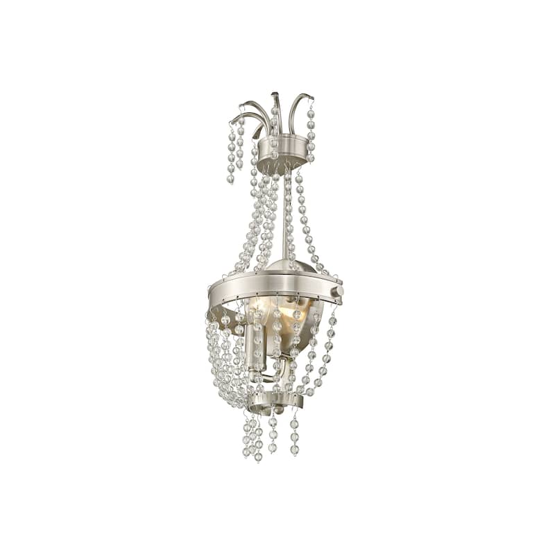 Livex Lighting 1-Light Brushed Nickel Wall Sconce, 51872-91 - 7.5" DIA 17.5" H 4" EXT