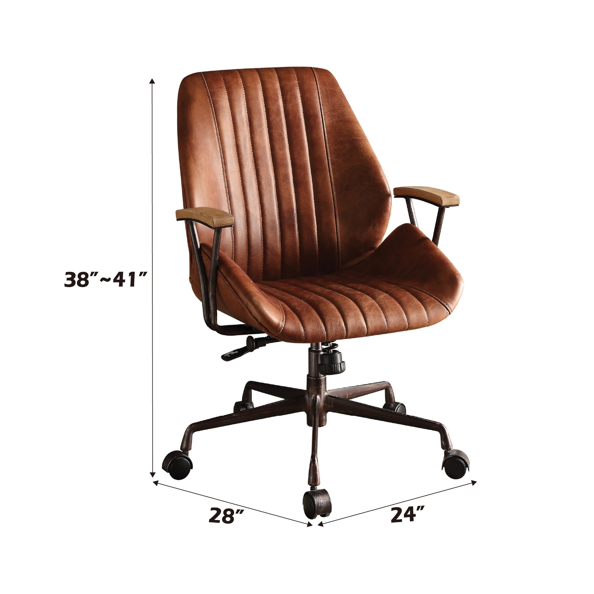 Aluminum Top Grain Leather Office Chair