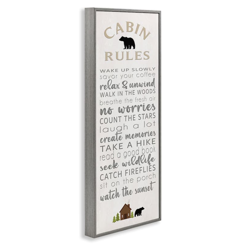 Stupell Fun Adventure Cabin Rules Framed Giclee Art Design By Seven Trees Design