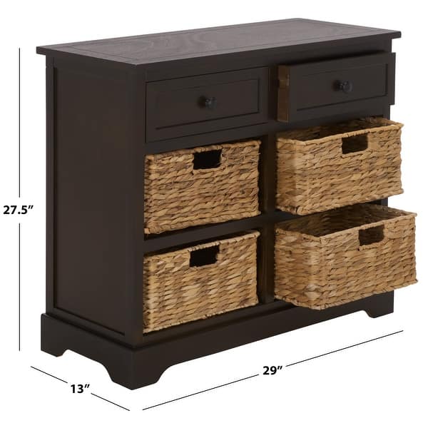 dimension image slide 4 of 5, SAFAVIEH Cape Cod 6-Drawer Storage Unit - 30" W x 13" D x 28" H
