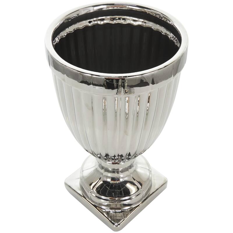 Ceramic Living Room Decorative Jars with Grooves and Lid - Gold, Silver, Black, White - Roche River Decor