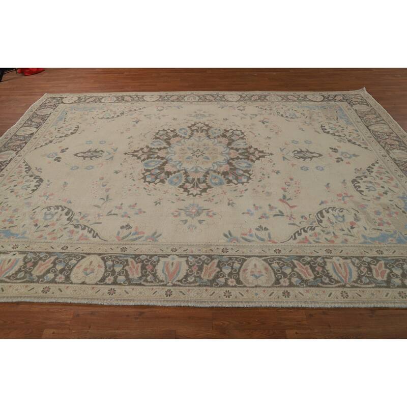 Floral Tabriz Persian Area Rug Handmade Traditional Wool Carpet - 8'3"x 10'10"