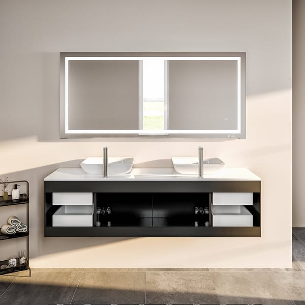 Totti Wave 24 in. W x 21 in. D x 22 in. H Bathroom Vanity in Espresso with White Glassos Top with White Sink