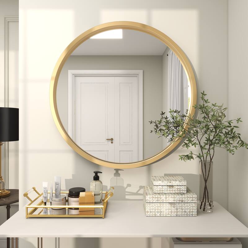 Black, White or Gold Wooden Room Wall Mirror with Thin Frame