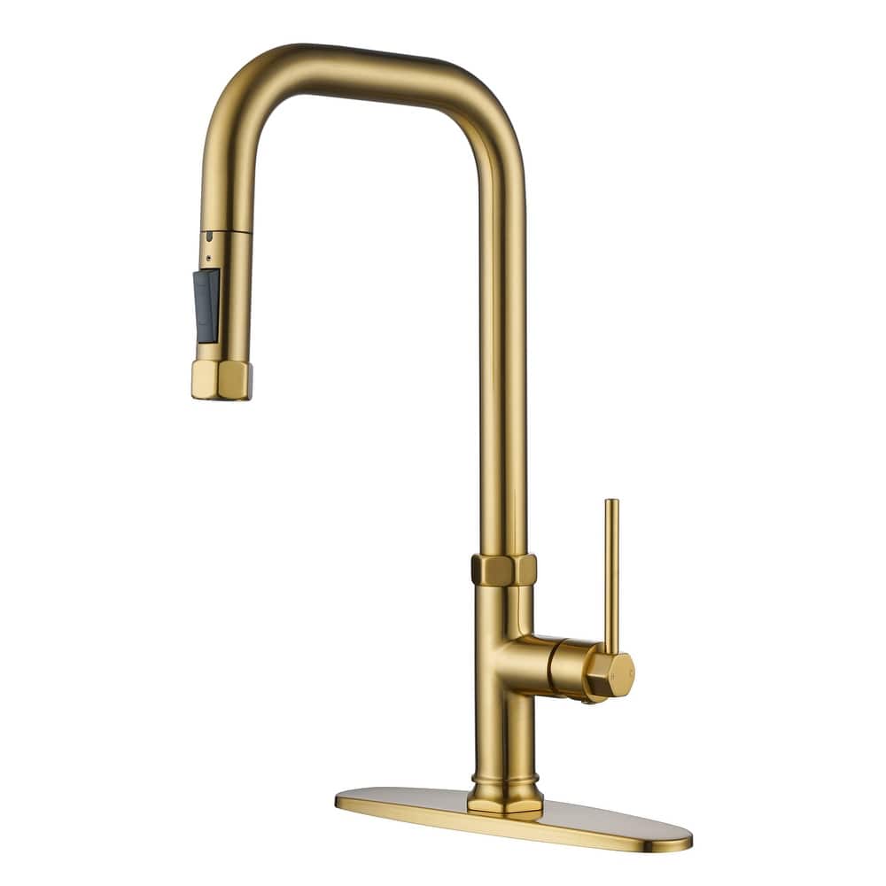 WOWOW Pull Down Sprayer Kitchen Faucet with Soap Dispenser