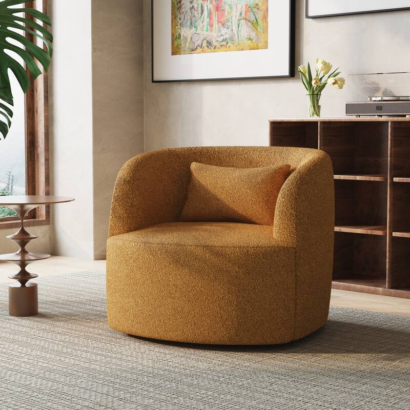 Single Accent Chair Teddy Swivel Barrel Chairs