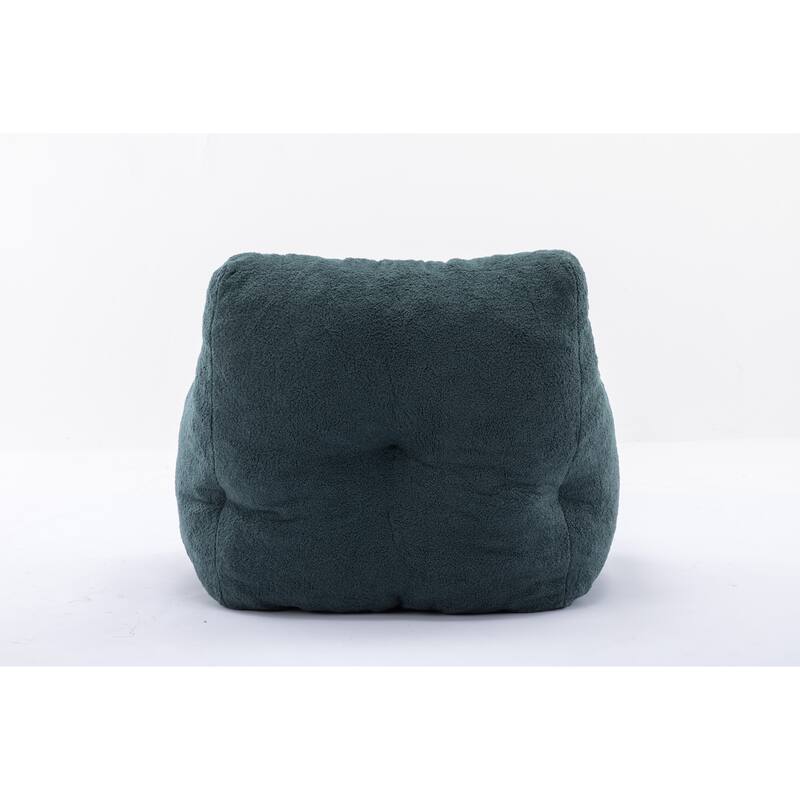 Green Teddy Modern 39.37" Upholstered Bean Bag Chair with Memory Sponge for Living Room