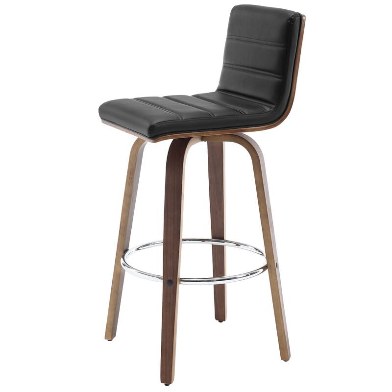 Faux Leather & Wood Swivel Bar Stools/ Counter Stool Set of 2