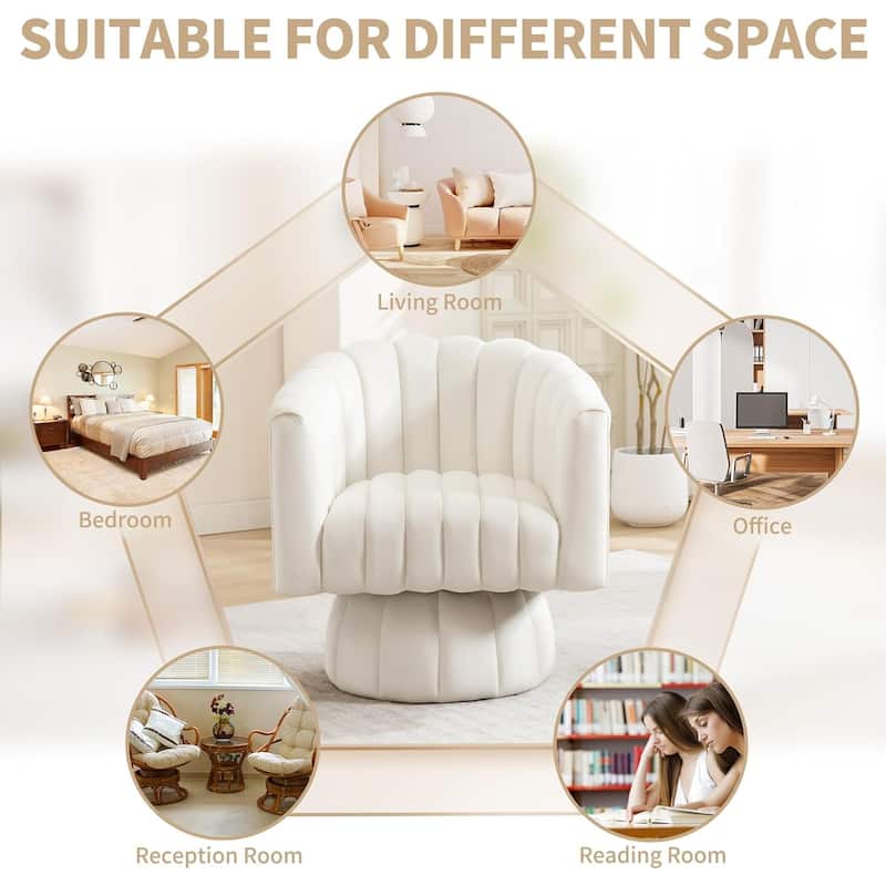HOMYKA Swivel Accent Barrel Chair Cute Comfy Arm Chair Set 2