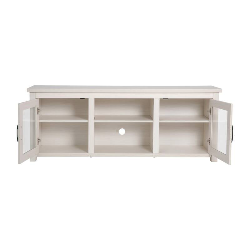 Classic TV Stand for up to 80" TVs-Glass Fronted Doors-Modern Finish