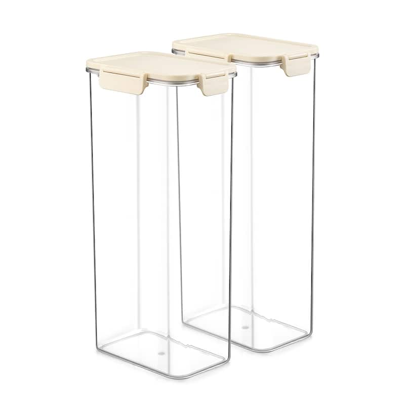 Sorbus Airtight Food Storage Container, Clear Stackable Canister for Pantry, Rice, Pasta, Cereal & Snacks - Extra Tall Rectangle - 2 Piece