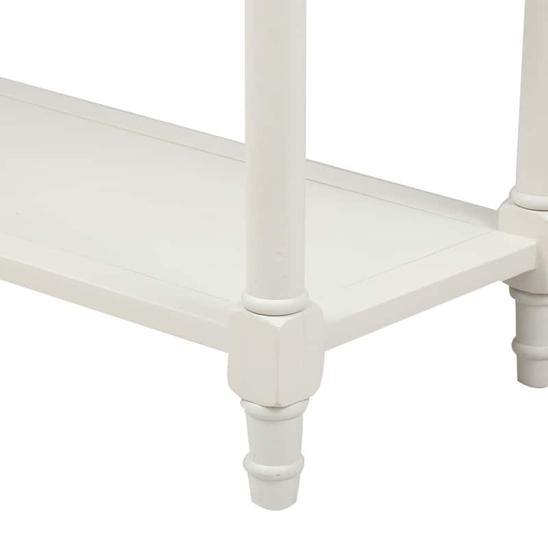 Daisy Series Console Table Traditional Design with Two Drawers and Bottom Shelf Acacia Mangium