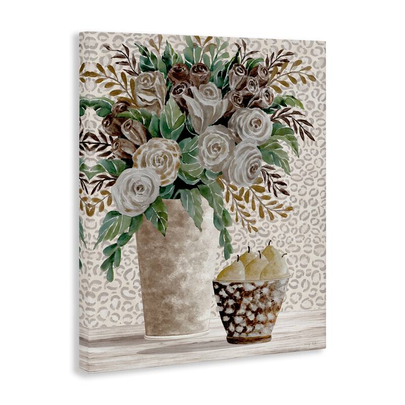 Stupell Bouquet on Leopard Pattern Canvas Wall Art Design By Cindy Jacobs