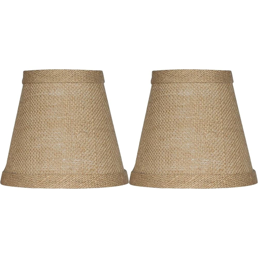 Chandelier Lamp Shade 3x5x4.5", Hardback, Clip On, Burlap