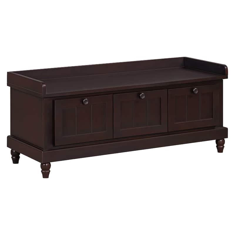 Shoe Bench with Lift Top Cushion Seat & Hidden Space, Entryway Shoe Storage Bench with 3 Drawers, Bedroom End of Bed Bench