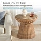 preview thumbnail 3 of 3, HULALA HOME Coastal Faux Rattan End Table Set of 2