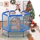 preview thumbnail 5 of 3, 55'' Toddlers Trampoline with Safety Enclosure Net and Balls, Indoor Outdoor Mini Trampoline for Kids