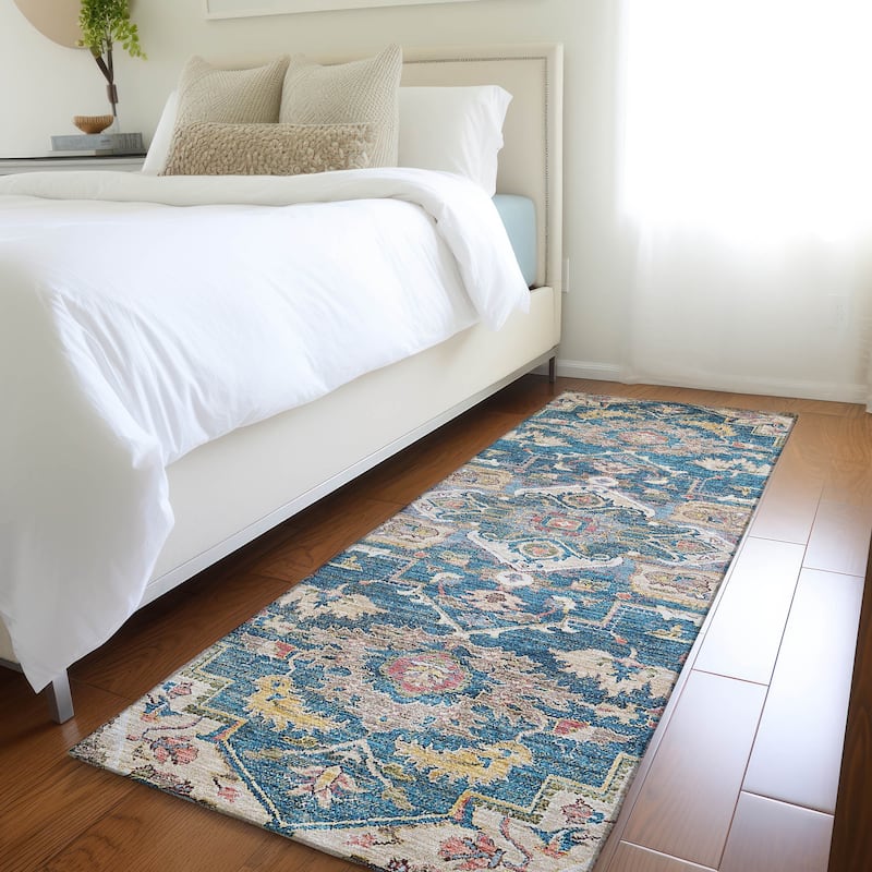 Machine Washable Indoor/ Outdoor Chantille Traditional Boho Rug