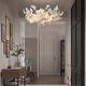 preview thumbnail 18 of 72, KAYLA 31.5" 6-Light Luxury Gold Chandelier, Modern Ceramic Leaf Branch