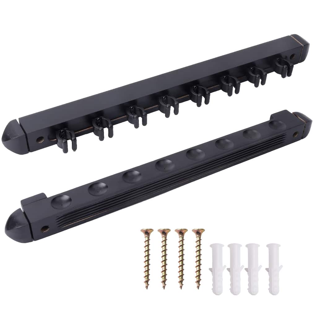 GSE™ 8-Pool Cue Wall Mounting Billiard Cue Rack, 2-Piece Hanging Wall Mounted Pool Cue Stick Holder