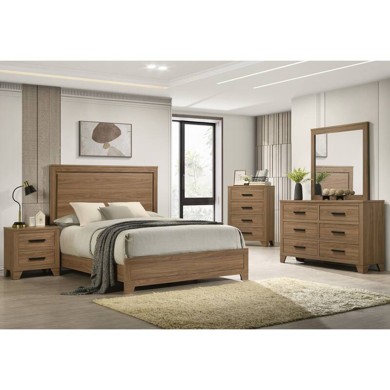 Furniture of America Nyess Modern Chestnut Brown 6-Piece Wood Bedroom Set - King