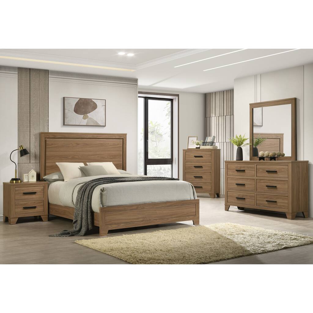 Furniture of America Nyess Modern Chestnut Brown 6-Piece Wood Bedroom Set