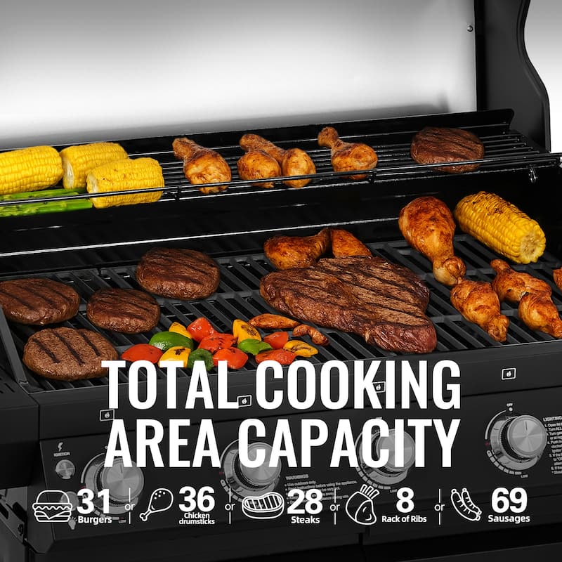 Royal Gourmet GEA5001H 5-Burner Gas Grill, With Infrared Side Burner
