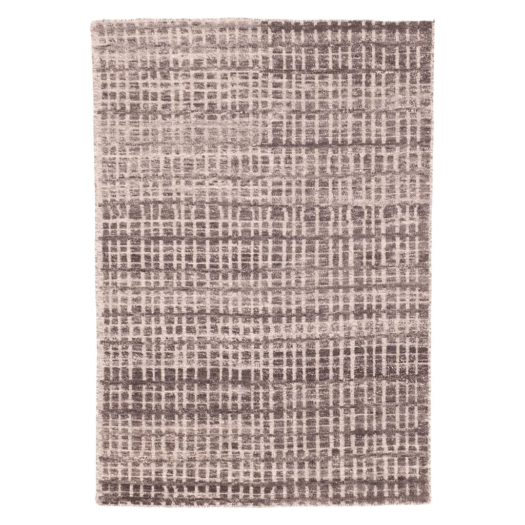 ECARPETGALLERY Hand-knotted Tangier Dark Grey Wool Rug - 5'2 x 7'8