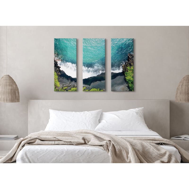Kate and Laurel Maui Black Sands Beach Canvas by Rachel Bolgov