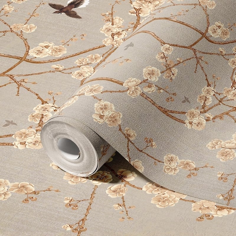 Blooming Cherry Blossoms Chinoiserie Wallpaper Mural