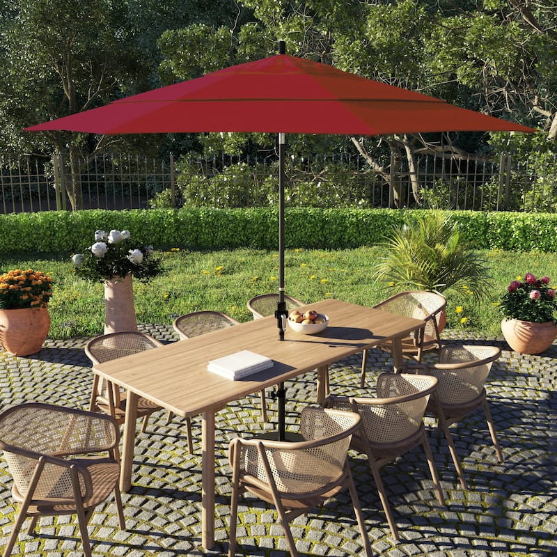 North Bend 11-foot Crank Open Auto-tilt Black Umbrella by Havenside Home