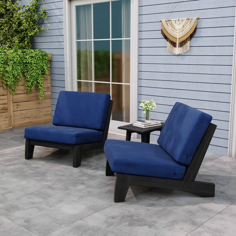 Outdoor Sectional Furniture Teak Conversation Set with Side Table