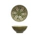 preview thumbnail 1 of 2, Hand-Painted Stoneware Serving Bowl with Pattern Design - 10.5"L x 10.5"W x 4.3"H - 10.5"L x 10.5"W x 4.3"H Green