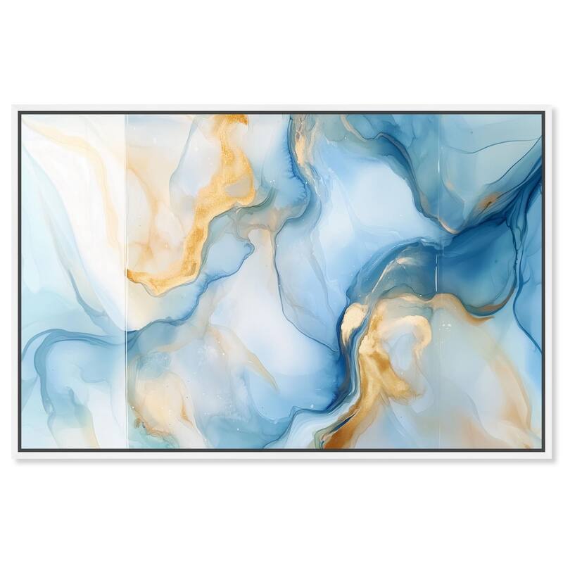 Blue Veined Gold Canvas by Art Remedy - White - 36" x 24"