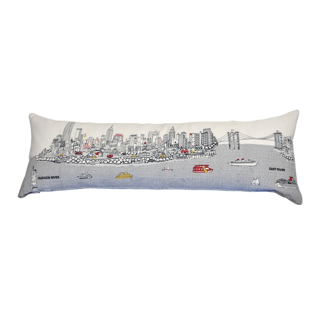 14" X 46" Cream Wool Zippered Pillow