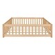 preview thumbnail 8 of 34, Queen size Floor Platform Bed with Fence Guardrails and Door