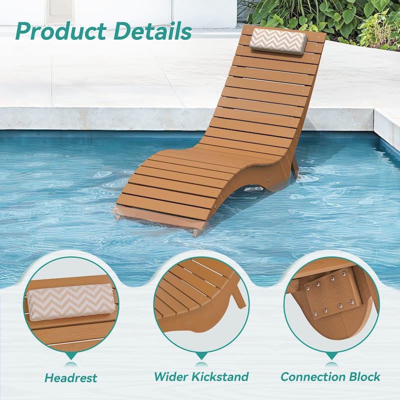 HDPS Water-Resistance Patio Lounge Chair Set of 4